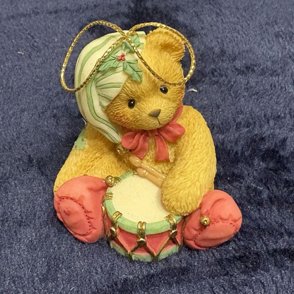 Cherished Teddies Christmas Drum Figurine
